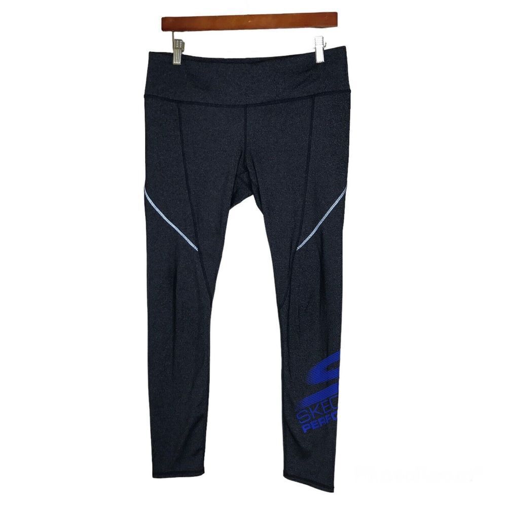 Skechers Performance Womens Size L Athletic Pants Mid Rise Wide Waist Band Knit